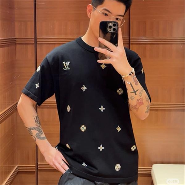 ライトブルー メッシュジャージー ルイヴィトンコピー フォトプリント 半袖 ビッグシルエット  Louis Vuitton 