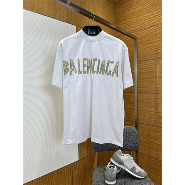 ライムイエロー 半袖Tシャツ BALENCIAGA ビッグロゴプリント バレンシアガ コピー オーバーサイズ クルーネック メンズカジュアル
