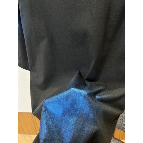チャコールブラック 半袖Tシャツ Acne Studios 胸元ミニロゴ アクネストゥディオズ コピー クルーネック ゆったりシルエット
