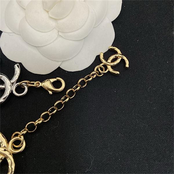 ゴールド シルバー ネックレス CHANEL ココマーク連結 シャネル コピー バイカラーチェーン カメリアチャーム付き アクセサリー