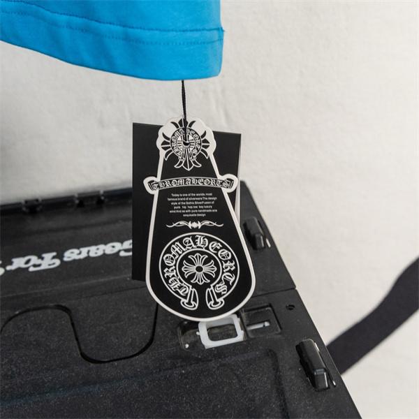 CHROME HEARTS クロムハーツ コピー メンズ 半袖Tシャツ ポケット付き ロゴプリント クルーネック ブルー