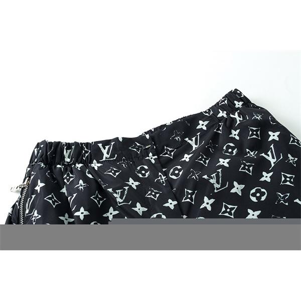 LOUIS VUITTON ルイヴィトン コピー モノグラム総柄 ジョガーパンツ ナイロンパンツ ブラック ストリートラグジュアリー