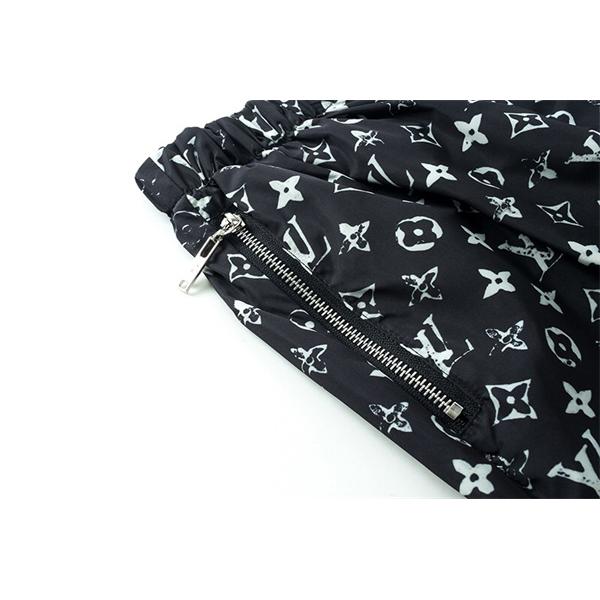 LOUIS VUITTON ルイヴィトン コピー モノグラム総柄 ジョガーパンツ ナイロンパンツ ブラック ストリートラグジュアリー