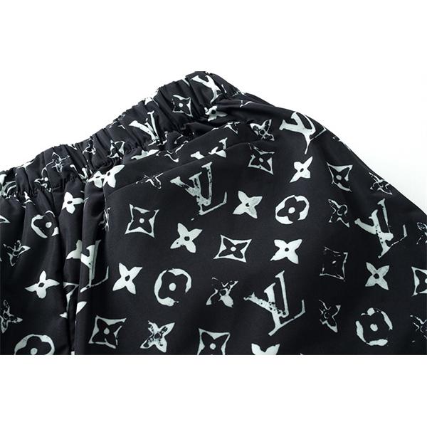 LOUIS VUITTON ルイヴィトン コピー モノグラム総柄 ジョガーパンツ ナイロンパンツ ブラック ストリートラグジュアリー
