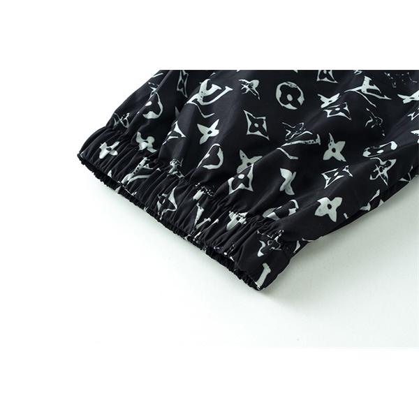 LOUIS VUITTON ルイヴィトン コピー モノグラム総柄 ジョガーパンツ ナイロンパンツ ブラック ストリートラグジュアリー