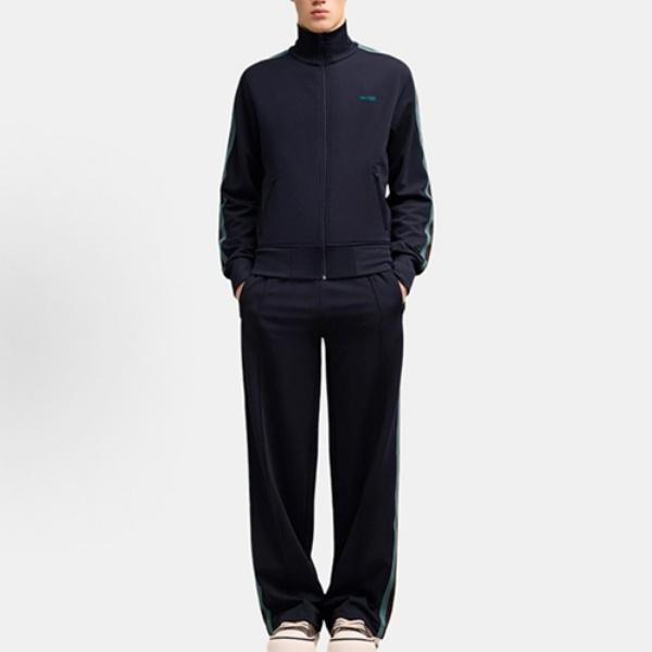 2026新作 AMIRI アミリ コピー サイドライン セットアップ メンズ ジャージ上下 スタンドネック ジップアップ ブラック ストリート カジュアル 春秋