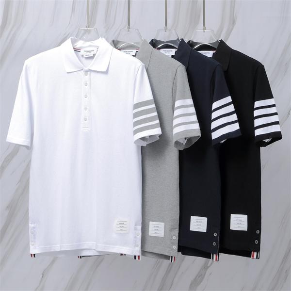 THOM BROWNE トムブラウン コピー 4BARスリーブデザイン 鹿の子 半袖ポロシャツ