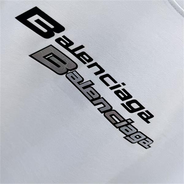 ビビッドピンク 半袖Tシャツ BALENCIAGA バレンシアガ コピー ダブルロゴプリント クルーネック ゆったりシルエット メンズカジュアル