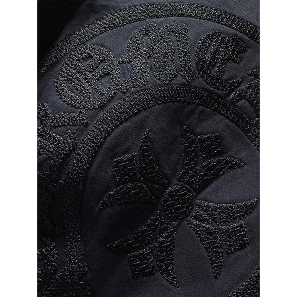 バックプリントTシャツ Chrome Hearts クロムハーツ コピー トーンオンクロス柄 半袖 丸首 ストリートカジュアル
