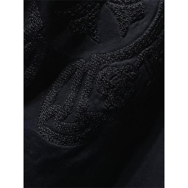 バックプリントTシャツ Chrome Hearts クロムハーツ コピー トーンオンクロス柄 半袖 丸首 ストリートカジュアル