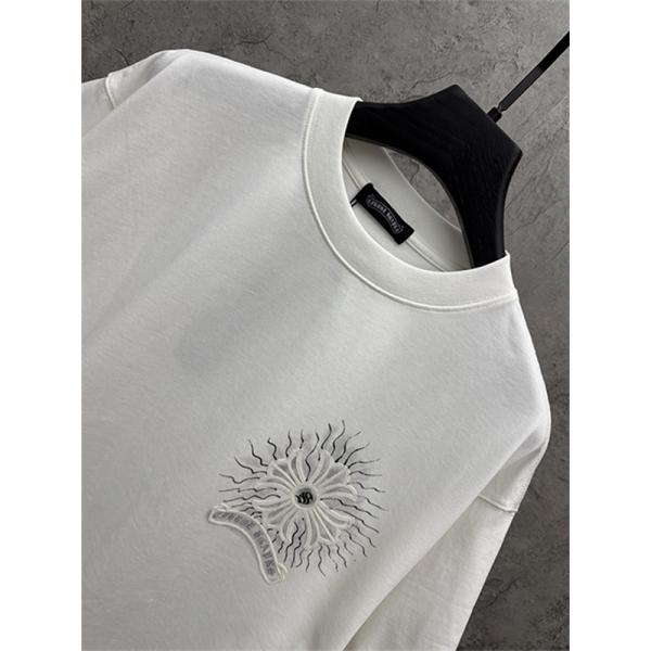  ブラック 半袖Tシャツ Chrome Hearts マルチカラークロスプリント クロムハーツ コピー ペイントスプラッシュ クルーネック ゆったりシルエット