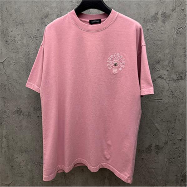 チャコールグレー 半袖カットソー Chrome Hearts クロムハーツ コピー ベーシック無地調 クルーネック リラックスフィット