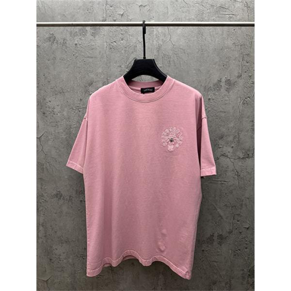 チャコールグレー 半袖カットソー Chrome Hearts クロムハーツ コピー ベーシック無地調 クルーネック リラックスフィット