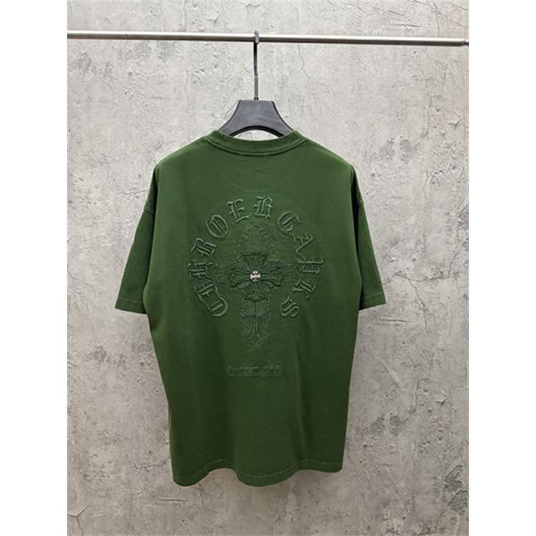 チャコールグレー 半袖カットソー Chrome Hearts クロムハーツ コピー ベーシック無地調 クルーネック リラックスフィット