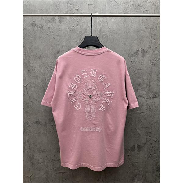 チャコールグレー 半袖カットソー Chrome Hearts クロムハーツ コピー ベーシック無地調 クルーネック リラックスフィット