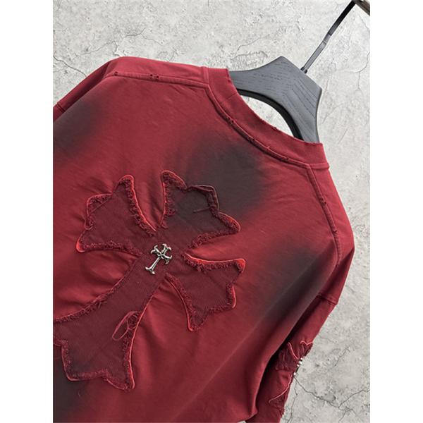 ブラックベース クロスパッチ バックデザイン オーバーサイズ 半袖Tシャツ CHROME HEARTS クロムハーツ コピー