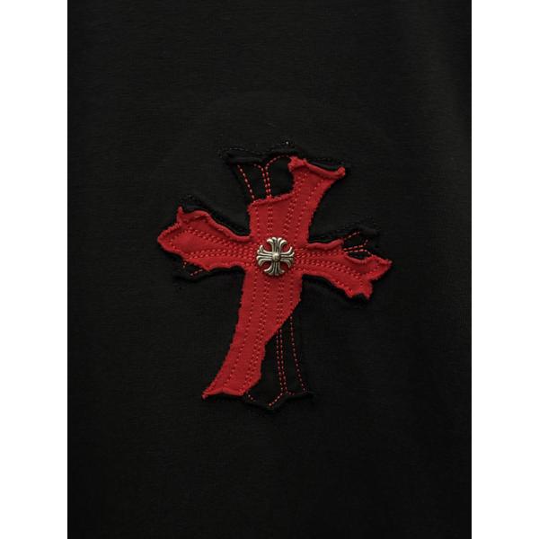 ディープグリーン 半袖Tシャツ Chrome Hearts クロムハーツ コピー 胸元サークルロゴ 同色刺繍調 クルーネック ゆったりシルエット
