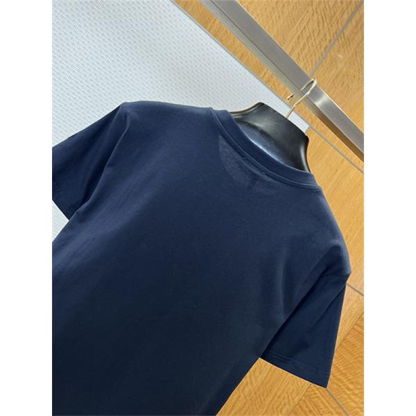 ネイビー 半袖Tシャツ MONCLER モンクレール コピー デニム胸ポケット 袖ワッペン クルーネック シンプルカジュアル