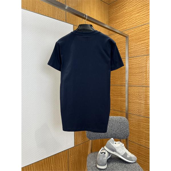 ネイビー 半袖Tシャツ MONCLER モンクレール コピー デニム胸ポケット 袖ワッペン クルーネック シンプルカジュアル