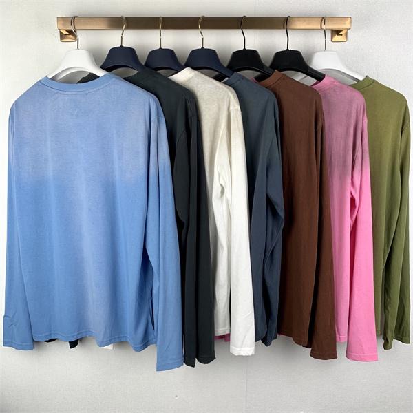 マルチカラー ブルー ロングTシャツ Acne Studios アクネ ストゥディオズ コピー フロントロゴプリント 丸首 リラックスフィット