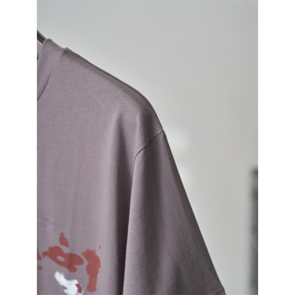  モーブグレー 半袖Tシャツ Louis Vuitton ルイヴィトン コピー ペイントスプラッシュ柄 クルーネック アートプリント ゆったりシルエット