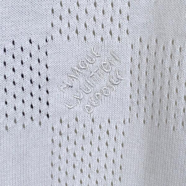 2026新作 LOUIS VUITTON ルイヴィトン コピー ダミエ柄 ニットTシャツ メンズ 半袖 クルーネック ホワイト ジャカード 高級感 カジュアル