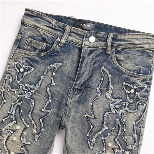 ☆☆アミりデニムコピーAMIRI MX1 ハイストリートジーンズ スリムフィットパンツ FOG ストリート系メンズ