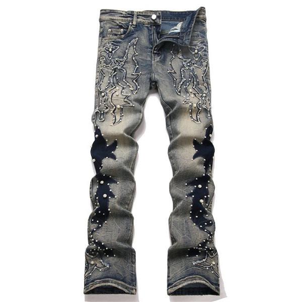 ☆☆アミりデニムコピーAMIRI MX1 ハイストリートジーンズ スリムフィットパンツ FOG ストリート系メンズ
