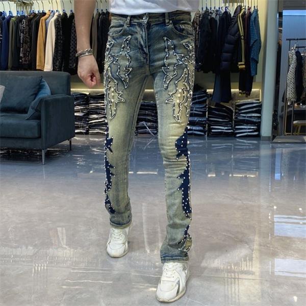 ☆☆アミりデニムコピーAMIRI MX1 ハイストリートジーンズ スリムフィットパンツ FOG ストリート系メンズ