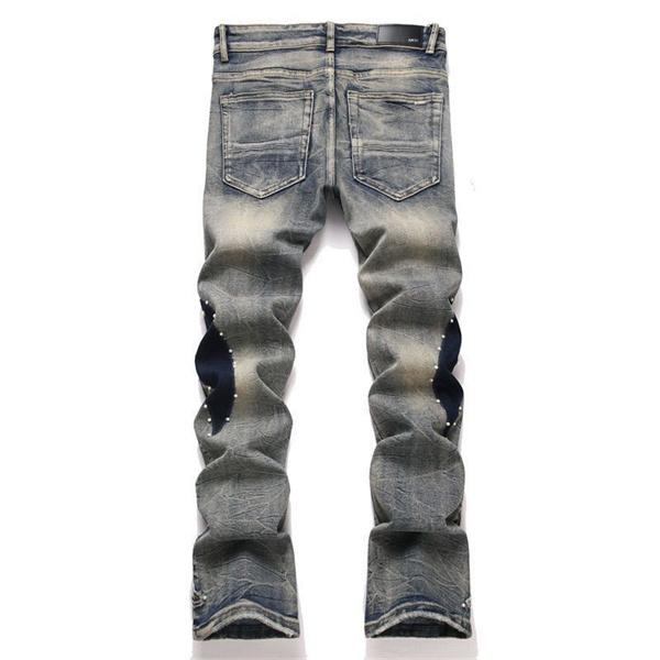☆☆アミりデニムコピーAMIRI MX1 ハイストリートジーンズ スリムフィットパンツ FOG ストリート系メンズ