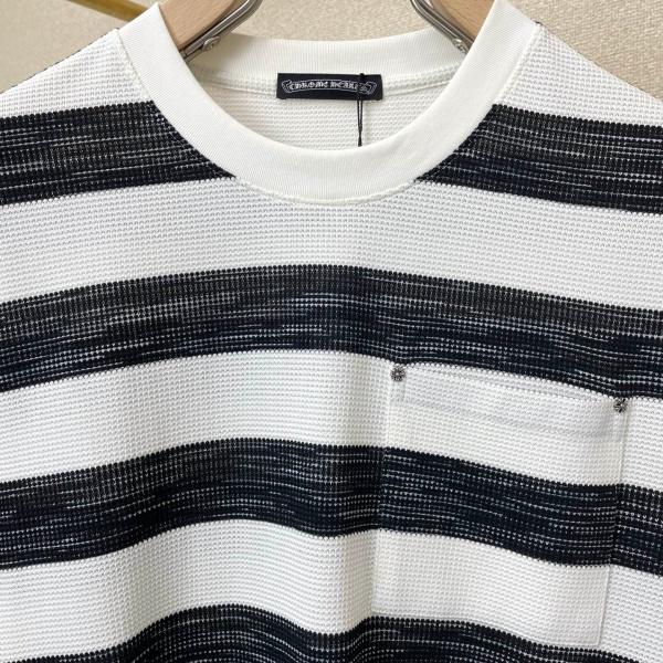 2026新作 CHROME HEARTS クロムハーツ N級 メンズ ボーダーワッフルTシャツ 半袖カットソー 2色展開