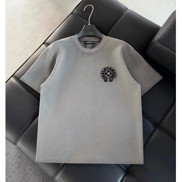 Chrome Heartsクロムハーツtシャツスーパーコピー新作 クロス＆ホースシュー×梵文モチーフ立体刺繍加工男女兼用