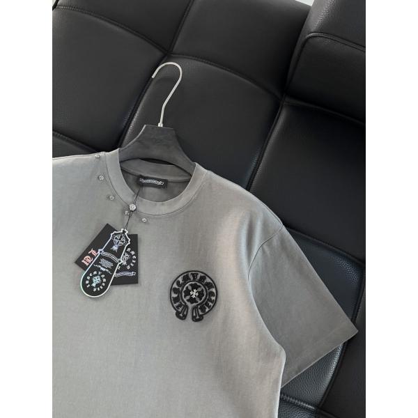 Chrome Heartsクロムハーツtシャツスーパーコピー新作 クロス＆ホースシュー×梵文モチーフ立体刺繍加工男女兼用