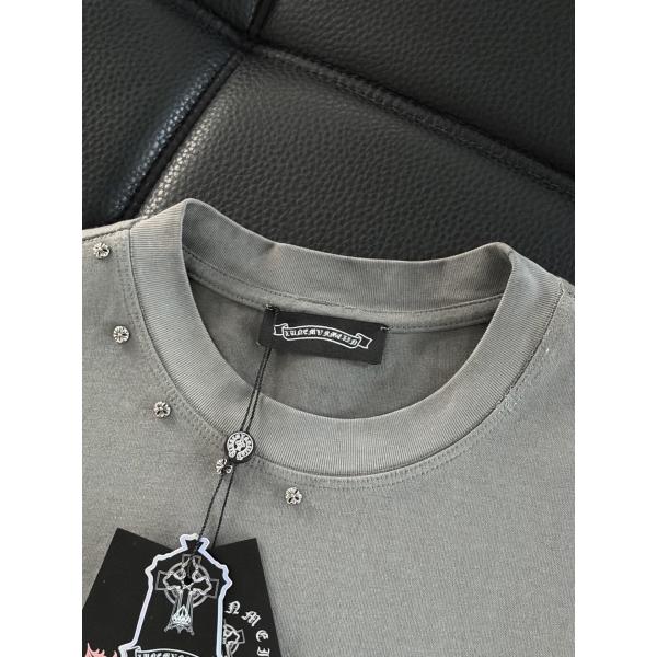 Chrome Heartsクロムハーツtシャツスーパーコピー新作 クロス＆ホースシュー×梵文モチーフ立体刺繍加工男女兼用