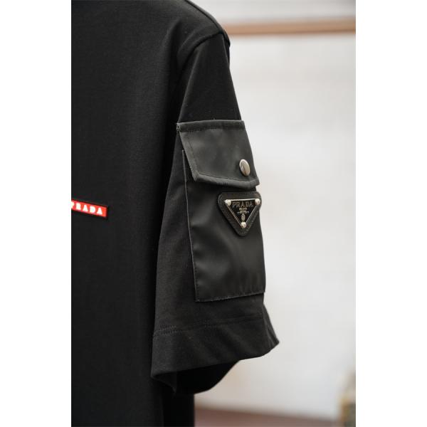 PRADA【春夏新作半袖】肌触りプラダtシャツスーパーコピー吸汗性に優れ着心地抜群｜173cm・65kgはMサイズ