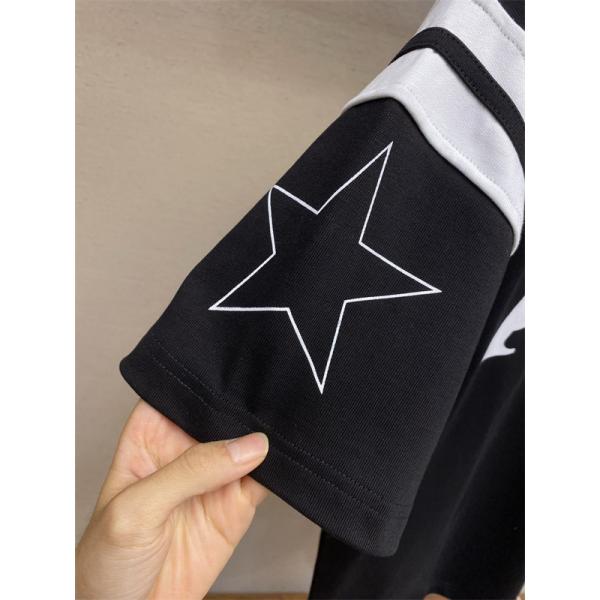 Amiri ☆アミリ 半袖Tシャツコピーヘビーウェイト綿100% ロゴプリント＆袖切り替えデザイン ユニセックス