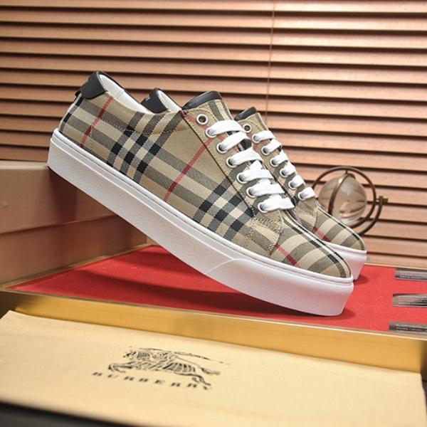 2026新作 BURBERRY バーバリー ヴィンテージチェック ローカットスニーカー キャンバス レースアップシューズ