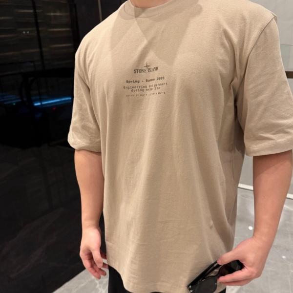 2026新作 STONE ISLAND ストーンアイランド コンパスバックプリント 半袖Tシャツ ガーメントダイ ルーズフィットTEE