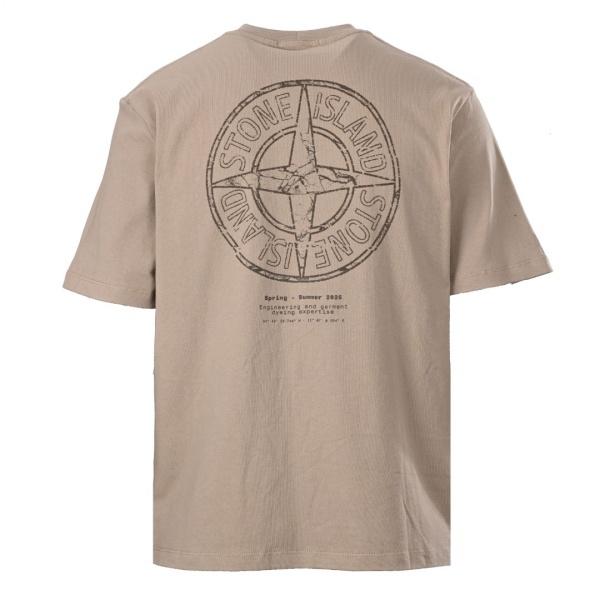 2026新作 STONE ISLAND ストーンアイランド コンパスバックプリント 半袖Tシャツ ガーメントダイ ルーズフィットTEE