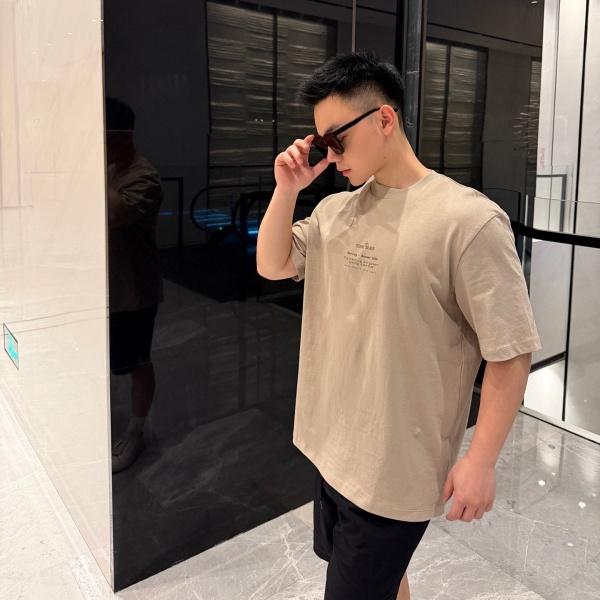 2026新作 STONE ISLAND ストーンアイランド コンパスバックプリント 半袖Tシャツ ガーメントダイ ルーズフィットTEE