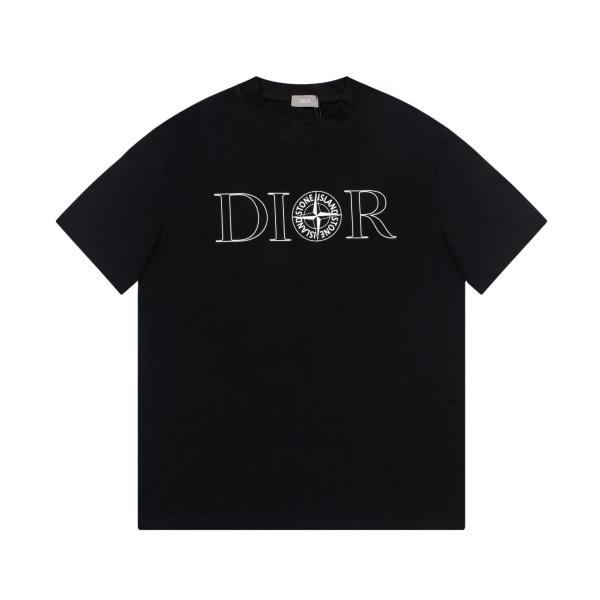 DIOR × STONE ISLAND ディオール ストーンアイランド コンパスロゴ 半袖Tシャツ フロントプリント コットンカットソー