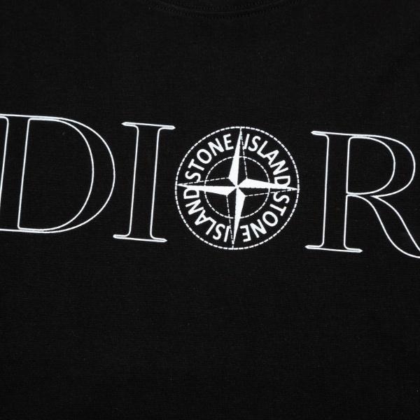 DIOR × STONE ISLAND ディオール ストーンアイランド コンパスロゴ 半袖Tシャツ フロントプリント コットンカットソー