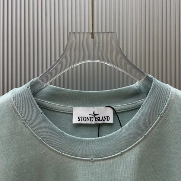 STONE ISLAND ストーンアイランド コンパスバックプリント ヴィンテージウォッシュ 半袖Tシャツ ダメージネック コットンカットソー