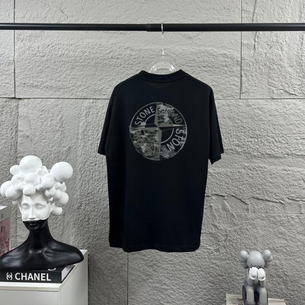 STONE ISLAND ストーンアイランド ヴィンテージコンパス バックプリント 半袖Tシャツ ルーズフィット コットンカットソー