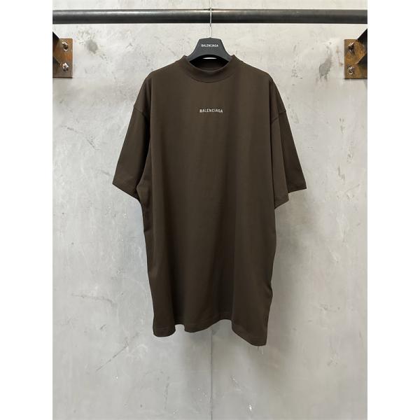コーヒー色超人気 バレンシアガtシャツスーパーコピーBalenciaga  26ss logo刺繡