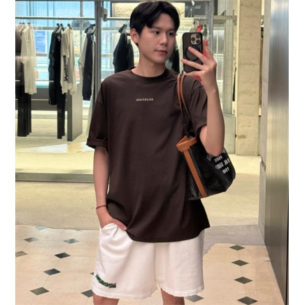 コーヒー色超人気 バレンシアガtシャツスーパーコピーBalenciaga  26ss logo刺繡