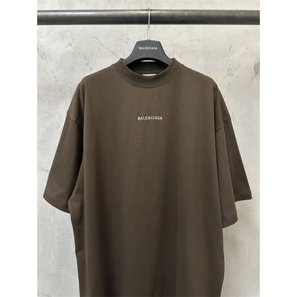 コーヒー色超人気 バレンシアガtシャツスーパーコピーBalenciaga  26ss logo刺繡