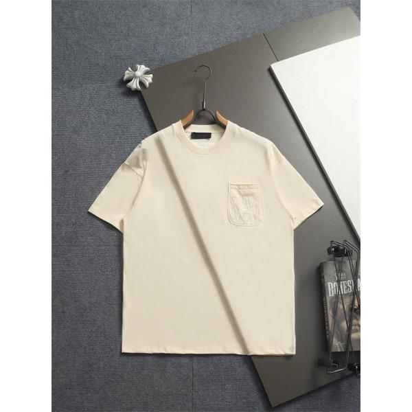 ロゴ刺繍 ポケットデザイン 半袖 AMIRI アミリ コピー Tシャツ ルーズフィット コットンカットソー