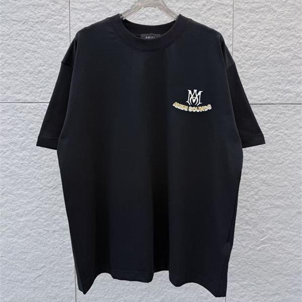 AMIRI SOUNDS ロゴ刺繍 半袖 AMIRI アミリ コピー Tシャツ【2026夏トレンド】男女兼用