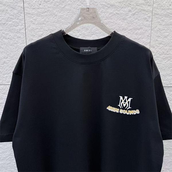 AMIRI SOUNDS ロゴ刺繍 半袖 AMIRI アミリ コピー Tシャツ【2026夏トレンド】男女兼用